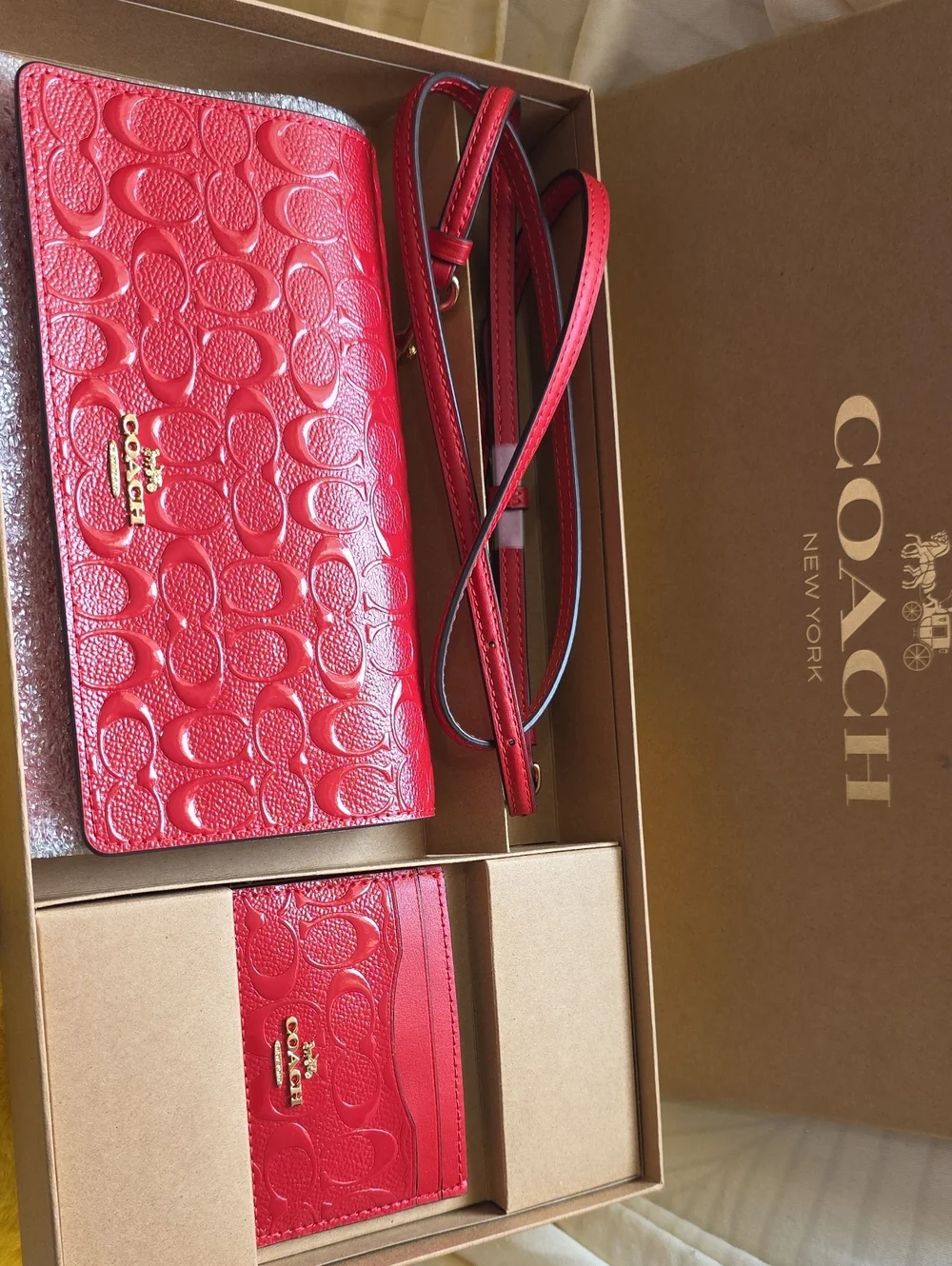 Coach  Anna Foldover Crossbody with Matching Card Case